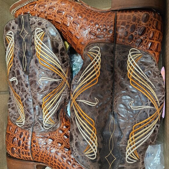 Cognac Filet Western Boots - Picture 1 of 1